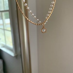 Gold two chain necklace